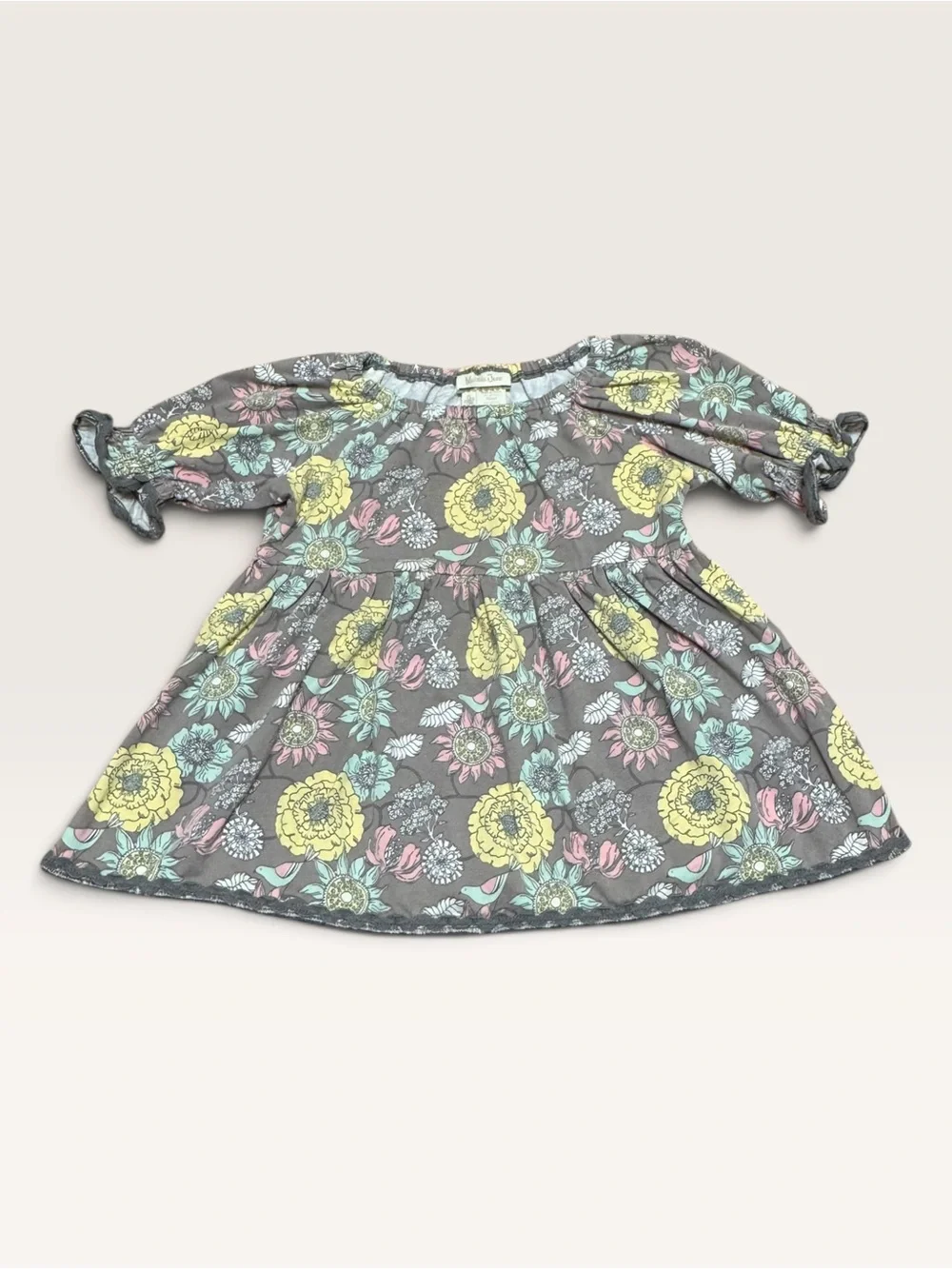 Matilda Jane Fresh Cut Peasant Tunic/Dress Size 4 Rare Floral Bird Print